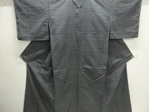 菱模様織出し手織り紬着物